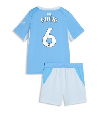 Manchester City Marc Guehi #6 Hemmaställ Barn 2026-27 Kortärmad (+ Korta byxor)